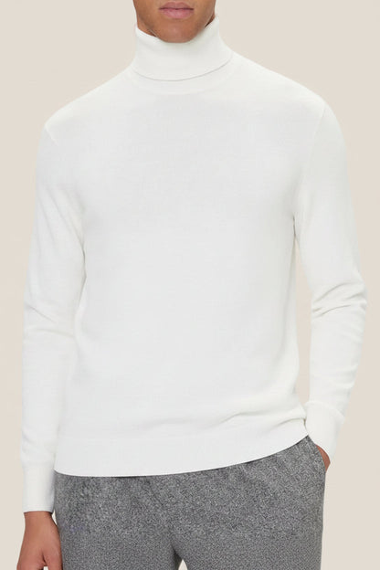 Dolcevita Maglione In Misto Cashmere Con Logo Bandierina Ricamato