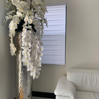 Cascading Phalaenopsis Orchids in Extra Tall Hammered Vase